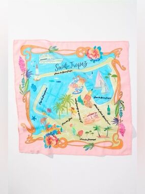 NWT Anthropologie Vismaya Summer Edit Cotton Square Scarf Saint Tropez